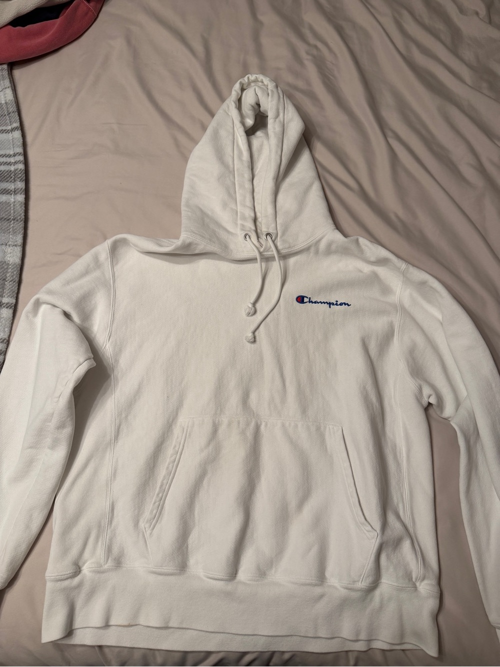 Heavyweight Champion White Hoodie with Small Script Logo